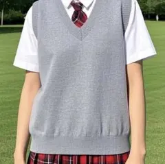 スクールベスト 通学ベスト 制服 中学 高校 コスプレ ベスト 薄手 グレー
