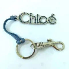 Chloe クロエ　 キーリング　ラインストーン　ライトブルー　キーホルダーのサムネイル