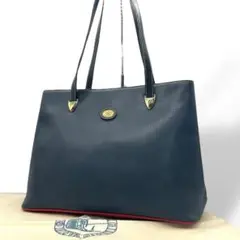 美品 372 ジョルジオヴァシーニ トートバッグ A4 レザー 黒 赤