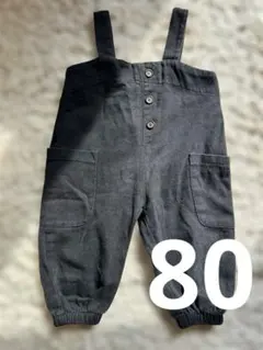 韓国子供服 ベビーサロペット ブラック 80㎝