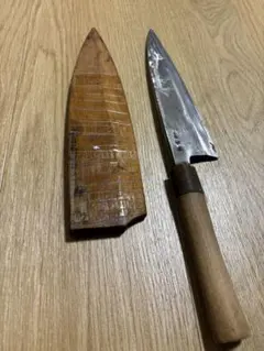 祐成　身卸出刃包丁　刃渡り18cm 本霞白鋼）身卸細出刃