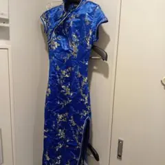 BODY LINE チャイナドレス ブルー ゴールド 花柄のサムネイル