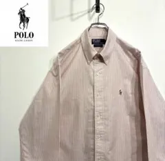 ラルフローレン　ワンポイントロゴシャツ　XL 90s刺繍古着希少レア長袖