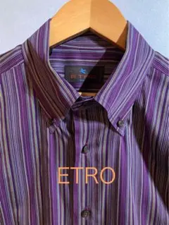 ETRO/エトロ・ストライプ長袖ボタンダウンシャツ41サイズ