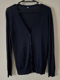 ネイビー Vネック カーディガン Mサイズ