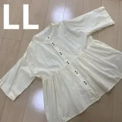 しまむら田中里奈mysa closet バンドカラー ペプラムブラウスイエロー