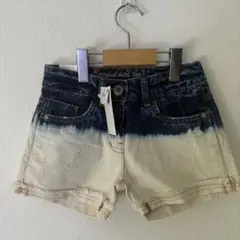 新品nextグラデーションダメージデニムショートパンツ120-130