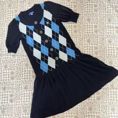 エ*6様 ☆訳あり⭐︎ バーバリーブルーレーベル アーガイル ニットワンピース