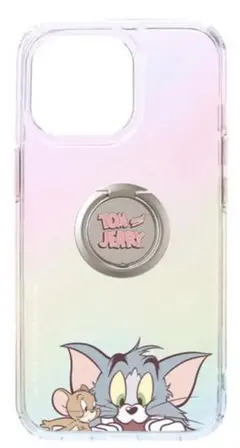 トムとジェリー　iPhone14Pro 用リング付 抗菌　スマホケース