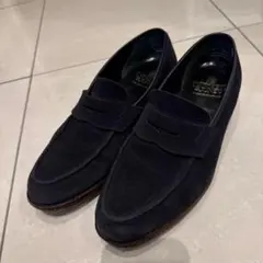 【美品】CROCKETT&JONES UK7ハーフEスエード 濃い紺色のサムネイル