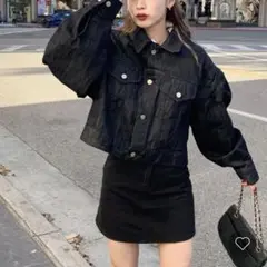 nugu CANIE 2ウェイインディゴデニムショートジャケット