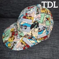レア☆ディズニーランド 総柄 キャップ 青系