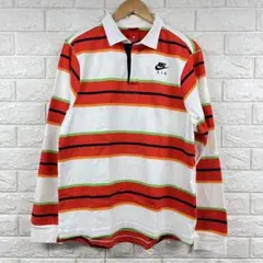 ナイキ　Nike ラガーシャツ　ボーダー　長袖ポロシャツ　L AIR MAX