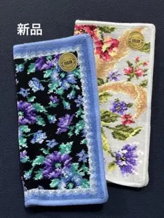 新品　FEILER 花柄タオルハンカチ 2枚セット29cm大きめサイズ