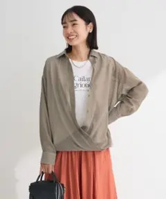 グリーンパークス　カシュクールシアーシャツ