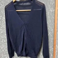 ネイビー Vネック カーディガン Mサイズ