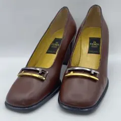 【希少/美品】FENDI フェンディ ヴィンテージパンプス ブラウン36 1/2