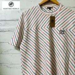 【新品未使用品】ハンティングワールド Tシャツ バイアスボーダー Lサイズのサムネイル