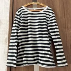 キッズ 長袖カットソー 黒白ストライプ　無印良品　男女け