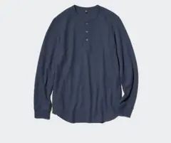 【新品・未使用】ユニクロ ワッフルヘンリーネックTシャツ サイズ3XL ネイビー