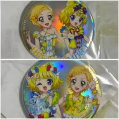ハピクロ！アイカツ×プリパラ　オーロラ缶バッジ　ひなき&みれぃ