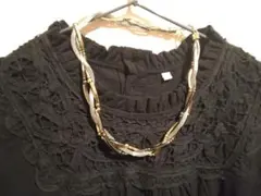 『ゴールド・シルバー・3連・デザインネックレス』