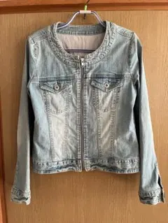 ライトブルー デニムジャケット ジップアップ