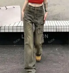 SHEIN ワイド　デニムパンツ　ジーンズ S