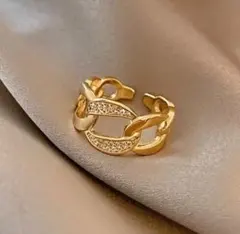 202 ゴールド リング czダイヤモンド ジルコン 宝石 韓国 ジュエリー