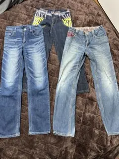 デニムジーンズ　160㎝　３着セット　EDWINエドウィン他