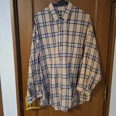 オーバーサイズチェック柄長袖シャツ