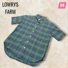 LOWRYS FARM チェック柄 半袖シャツ グリーン Mサイズ　ボタンダウンのサムネイル