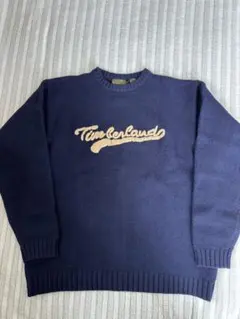 90s Timberland ニット ネイビー パーカー イエローブーツ