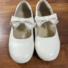 キャサリンコテージ　フォーマルシューズ　女の子　　ホワイト　リボン　22センチ