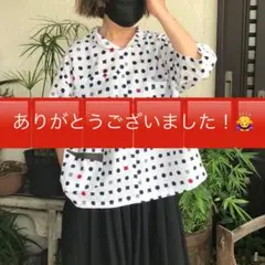 可愛い模様の浴衣の丸襟ブラウス