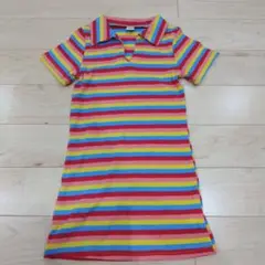 SHEIN ボーダー ポロシャツワンピース 110
