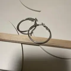 アジロajiroサージカルステンレスシルバーフープピアス