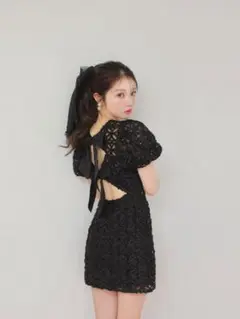 ✨完売品✨M me eme バックリボンフラワーミニワンピース 新品タグ付き♡