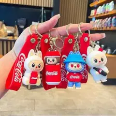 Coca-Cola4個キャラクターキホルダーストラップリュックのぬいぐるみラブラ