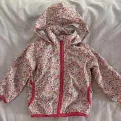 【値下げ】アウター 上着 ジャンパー 90cm 花柄 フード 保育園