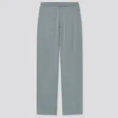 UNIQLO ユニクロ　サテンリラックスストレートパンツ　グリーン　M