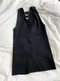 最終値下げ【新品未使用品】ZARA レースアップタンクトップ 黒タンクトップ