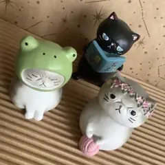 GREEN HOUSE【ぶさ猫オーナメント】インテリア置物3個セット 匿名発送！