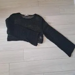 新品未使用　ZARA　黒　メッシュ　ニット　サイズM