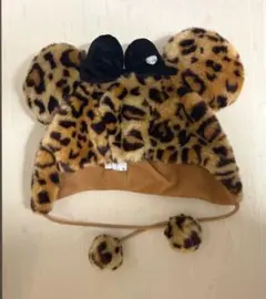 ディズニー　リゾート　ミニー　ヒョウ柄　ファンキャップ