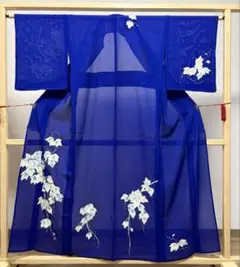 美品 夏物 駒絽 3本絽 本加工染 附下げ・訪問着(正絹）未使用＜HH2438