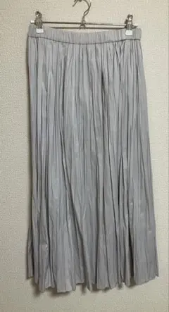 Loungedress ライトグレー プリーツロングスカート
