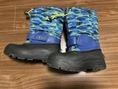 コロンビア　スノーブーツ 防水 青・緑・黄迷彩　21cm