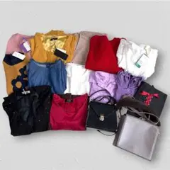 【新品タグ付きあり☆大量】レディース服 15点 バッグ付き きれいめ カジュアル