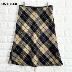 アンタイトル フレアスカート アンゴラ ウール フラノ 日本製 P1042